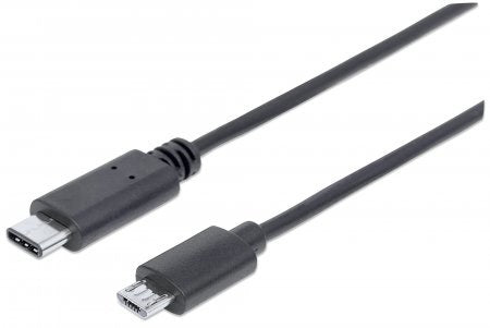 Cable Usb Tipo-C Manhattan, Cm-Micro Bm 1.0 Metros Negro 353311