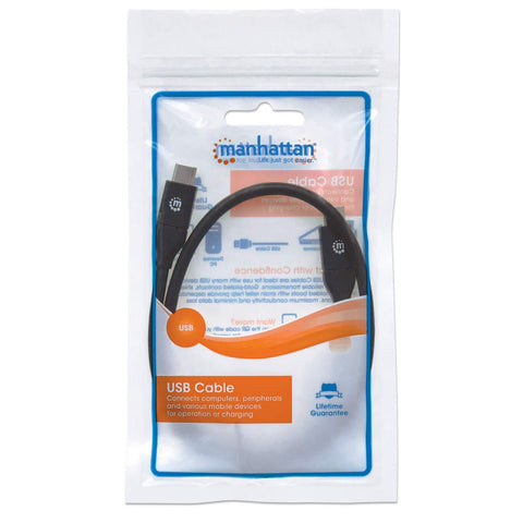 Cable Usb Tipo C Manhattan M-M 50 Cm Negro V3.1 Gen2 354899