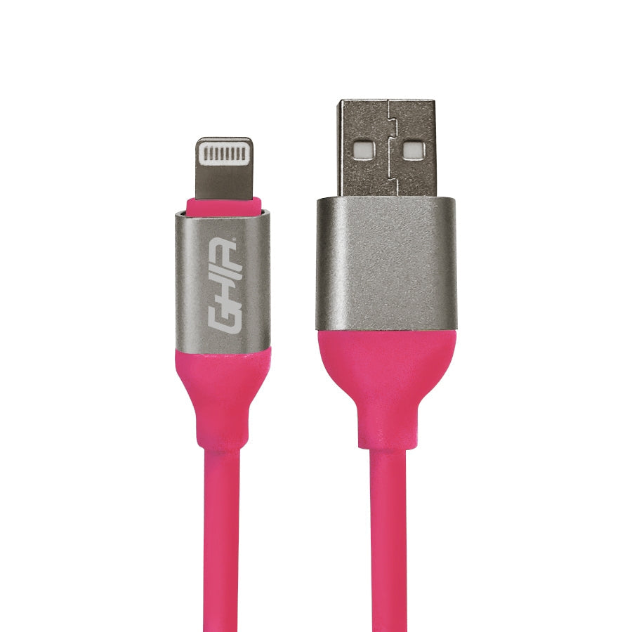 Cable Usb Tipo Lightning Ghia 1 Metro Color Rosa