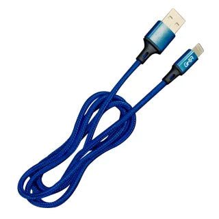 Cable Usb Tipo Lightning Ghia 1 Metro Nylon Color Azul