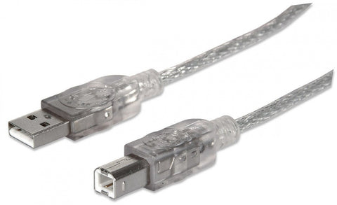 Cable Usb V2.0 Manhattan A-B 1.8 Metros Plata 333405