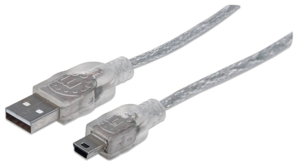 Cable Usb V2.0 Manhattan A-Mini B 1.8 Metros Plata 333412