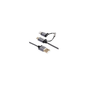 Cable Verbatim 2 En 1 Micro Usb & Lightning Tensado Negro 99217