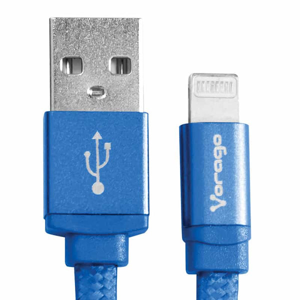 Cable Vorago Cab-119 Azul Usb-Apple Lightning 1 Metro Azul, Bolsa.