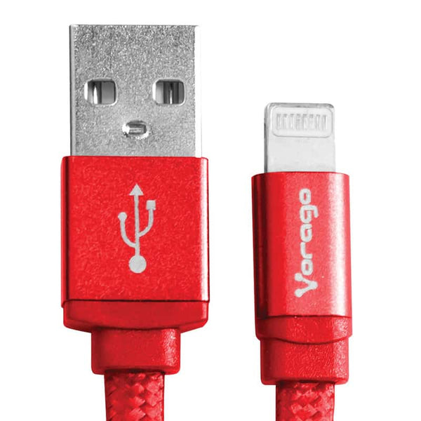 Cable Vorago Cab-119 Rojo Usb-Apple Lightning 1 Metro Rojo, Bolsa.