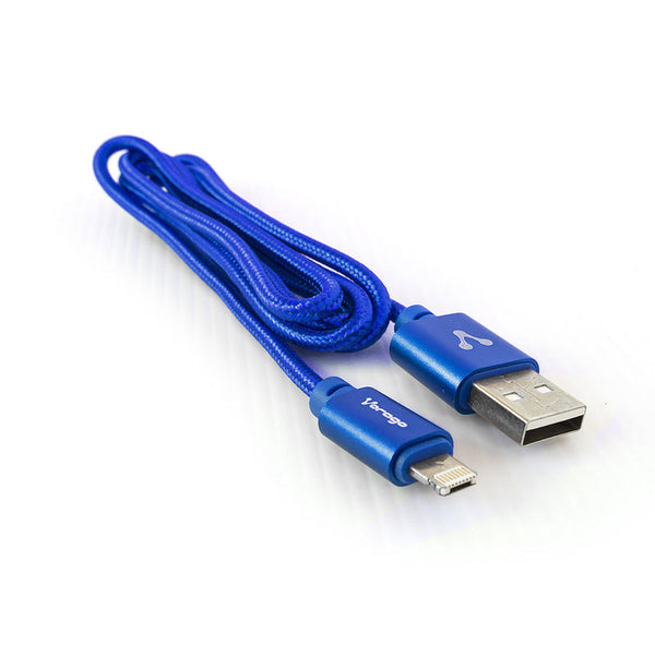 Cable Vorago Cab-209 Dual Micro Usb, Lightning Azul 1 Metro Bolsa