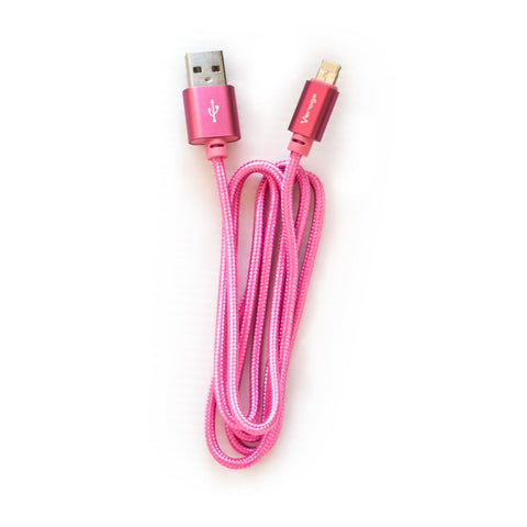 Cable Vorago Cab-209 Dual Micro Usb, Lightning Rosa 1 Metro Bolsa