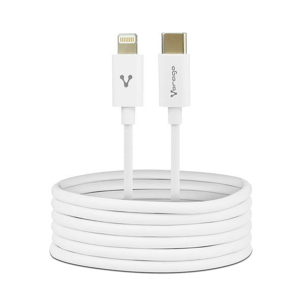 Cable Vorago Tipo C - Lightning 20w Carga Rápida 1 Metro Blanco Cab-125