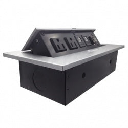 Caja Brobotix Para Mesa Hdmi X1, Usb X1, Corriente X2, Rj45 Cat6 X2, Plata