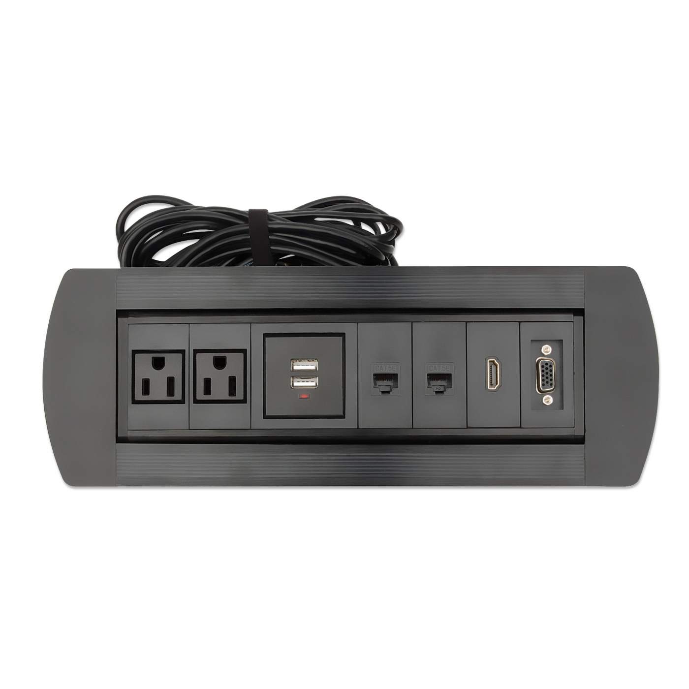 Caja De Mesa Manhattan Conexiones, Ac2, Usb2,Red2,Hdmi1,Vga1, 164856