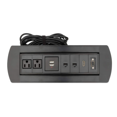 Caja De Mesa Manhattan Conexiones, Ac2, Usb2,Red2,Hdmi1,Vga1, 164856