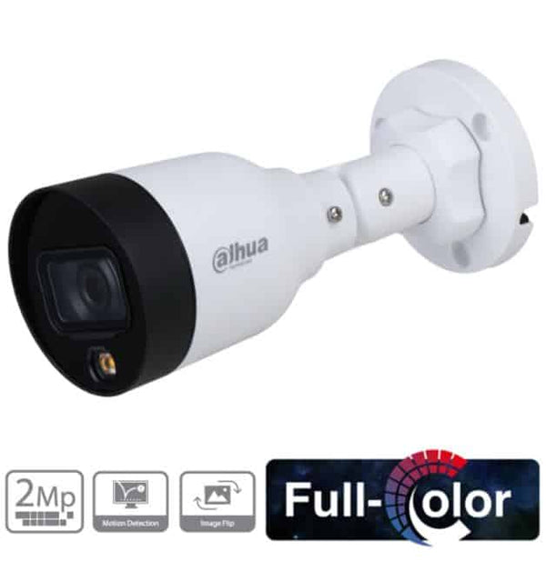 Camara Bala Dahua Ip 2mp Poe Full Color (Dh-Ipc-Hfw1239s1n-Led-0280b-S4)