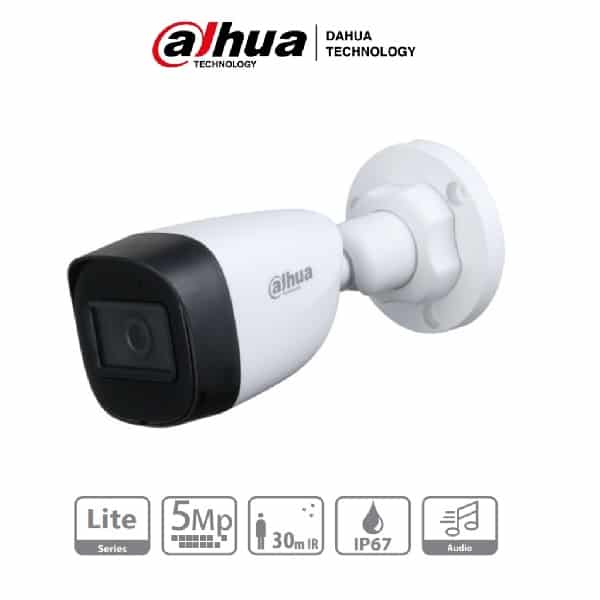 Camara Dahua Bala De 5 Mpx, Microf, Lente 2.8mm, Ir 30 Metros, Starlight, Ip67 (Dh-Hac-Hfw1500cn-A-0280b-S2)