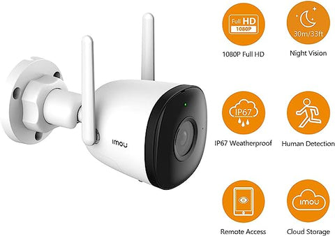 Camara Dahua Ip Bullet Wifi 2 Mp, Microfono, Microsd(Ipc-F22n-0280b-Imou)