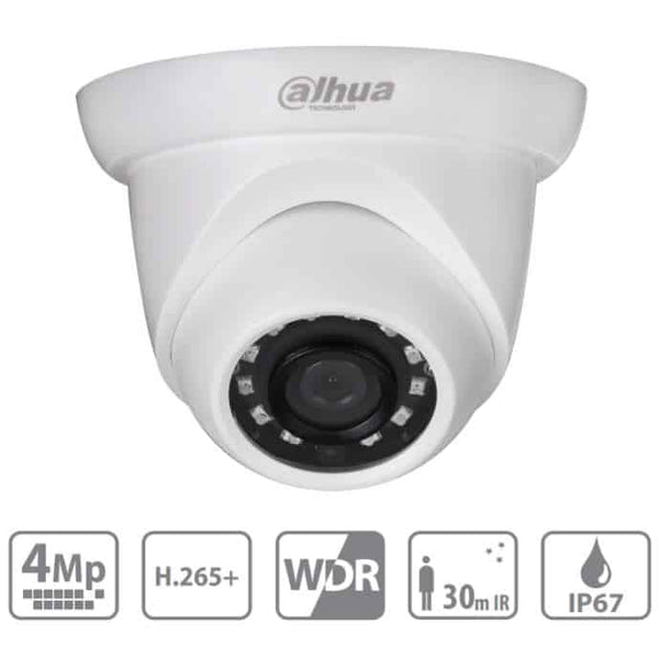 Camara Dahua Ip Hdw1431s Domo 4 Mp H.265, Wdr Real, Ip67, Poe (Dh-Ipc-Hdw1431sn-0280b-S4)