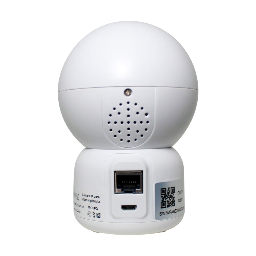 Cámara de vigilancia mcip3 mirati home. Resolución 1080p, lente de 3.6mm, ranura micro sd, uso interior