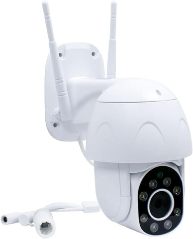 Cámara de vigilancia mcv-02 mirati home. Ip inalámbrica, resolución 2mp (1080), conectividad wifi, p2p. Ejes de movimiento pan, tilt, zoom, apertura del lente 3.6mm resistente a la intemperie.