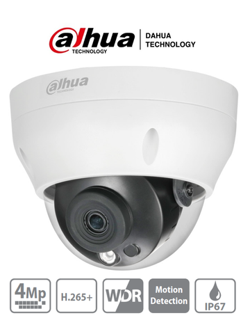 Camara Dahua Ip Domo 4Mp, 2.8 Mm, Poe, Ip67 (Dh-Ipc-Hdpw1431R1N-0280B-S4)