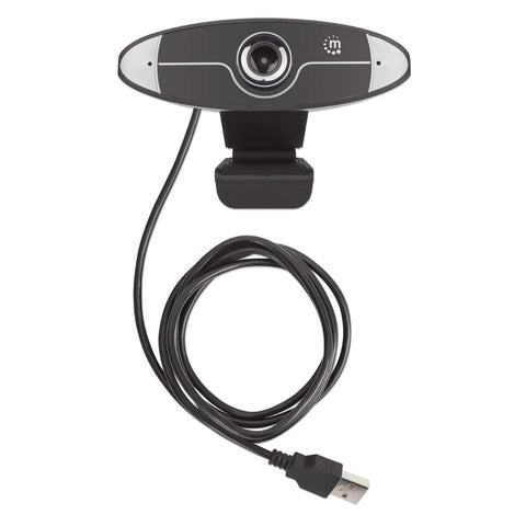 Camara Web Manhattan Hd 720p Microfono 30fps, 1 Megapixel Negra 462013