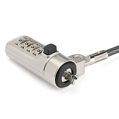 Candado De Seguridad Para Laptop Seguro Combinación De 4 Dígitos Para Dispositivos Con Wedge De 2m - De Acero Revestido En Vinilo - Startech.Com Modelo Ltlocknbl