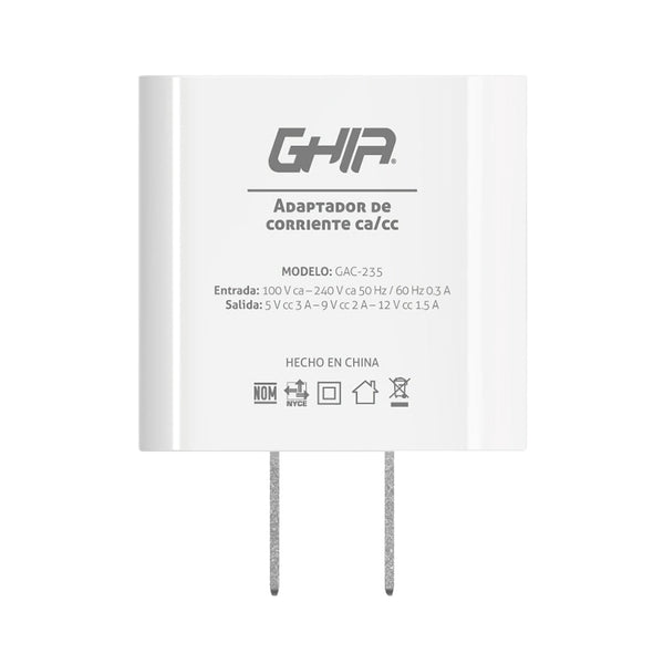 Cargador De Pared Ghia Usb Tipo C, Carga Rapida 18w