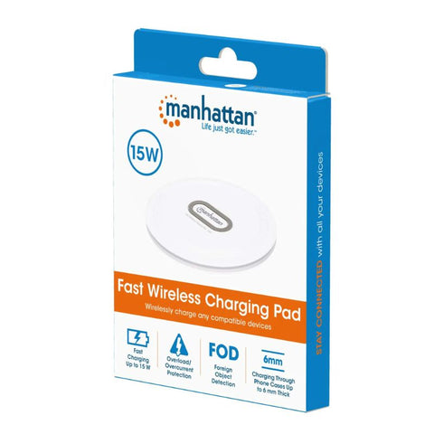 Cargador Inalámbrico Qi Para Celulares 15w Manhattan 406024