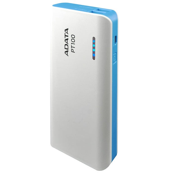 Cargador Portátil Adata Pt100 Blanco Con Azul (Apt100-10000m-5v-Cwhbl)