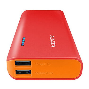 Cargador Portátil Adata Pt100 Rojo Con Naranja (Apt100-10000m-5v-Crdor)