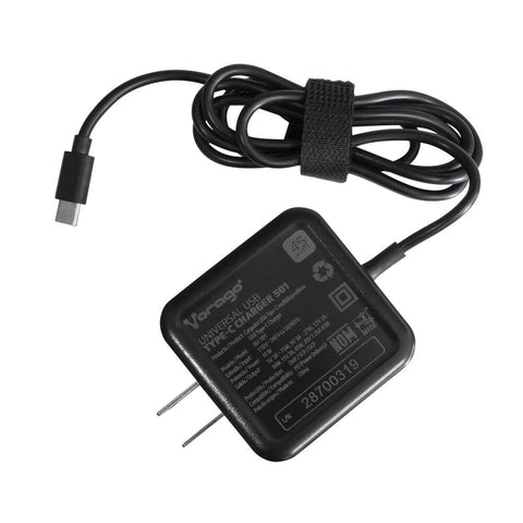 Cargador Vorago Au-501 Tipo C 45W Multidispositivos Negro