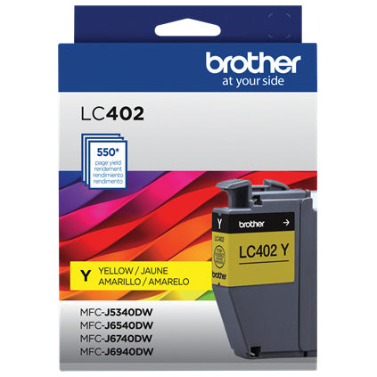 Cartucho Brother Amarillo Lc402y Hasta 550 Paginas, Para Mfcj6940dw