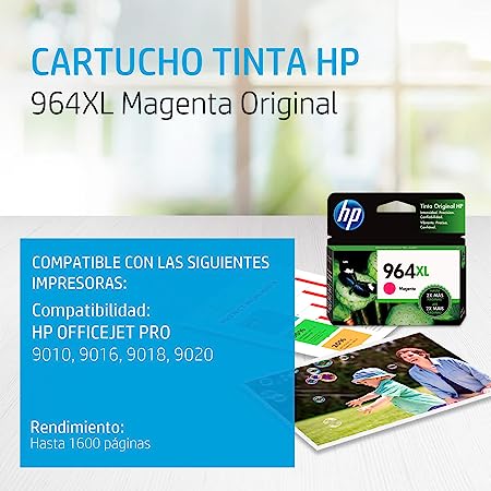 Cartucho De Tinta De Alto Rendimiento Hp 964xl Magenta (3ja55al)
