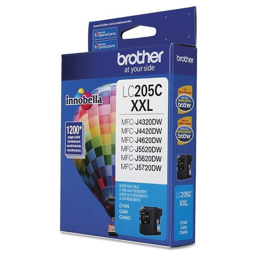 Cartucho De Tinta Brother Lc205c Cyan Alto Rendimiento 1200 Paginas