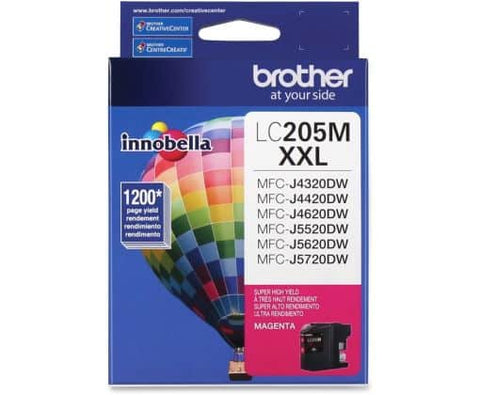 Cartucho De Tinta Brother Lc205m Xxl Magenta Alto Rendimiento 1200 Paginas