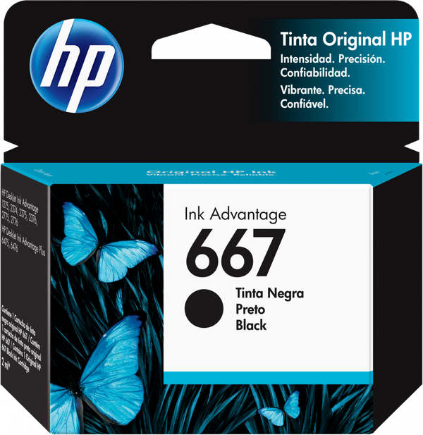 Cartucho De Tinta Hp Original Ink Advantage 667, Negro (3Ym79Al)