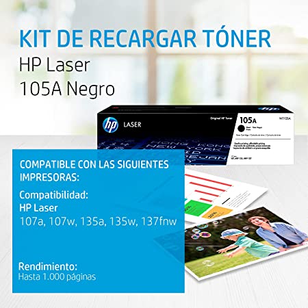 Cartucho De Toner Laser Original Hp 105a Negro (W1105a)