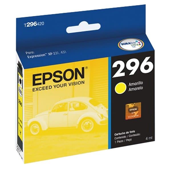 Cartucho Epson T296 Amarillo Xp-431, Xp-231 4ml (T296420-Al)