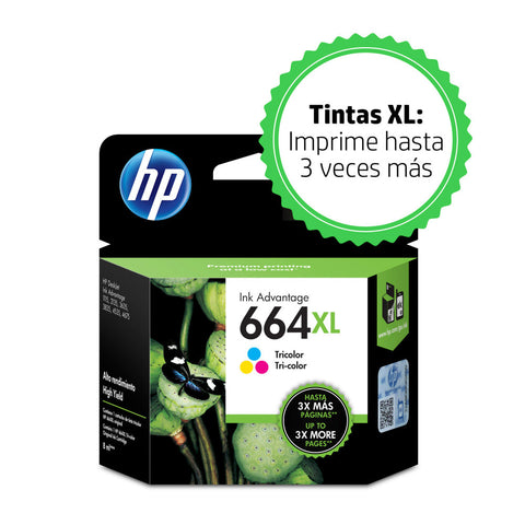 Cartucho Hp 664xl Tricolor Alto Rendimiento (F6v30al)