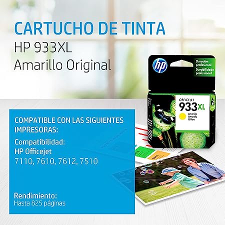Cartucho Hp 933xl Amarillo Para 7110, 7610 (Cn056al)