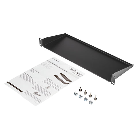 Charola Estante Fijo Voladizo Universal 1u De 19 Para Rack Armario - En Acero - 15kg - 7  De Profundidad - Negro - Startech.Com Modelo Cabshelf1u