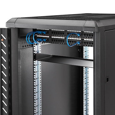 Charola Estante Fijo Voladizo Universal 1u De 19 Para Rack Armario - En Acero - 15kg - 7  De Profundidad - Negro - Startech.Com Modelo Cabshelf1u