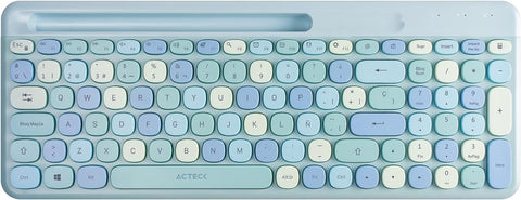 Combo Inalámbrico 2 en 1 Creator Chic Colors MK470, Teclado + Mouse 2.4Ghz Diseño Delgado + 2xBaterías AAA Incluidas Azul Advanced Series
