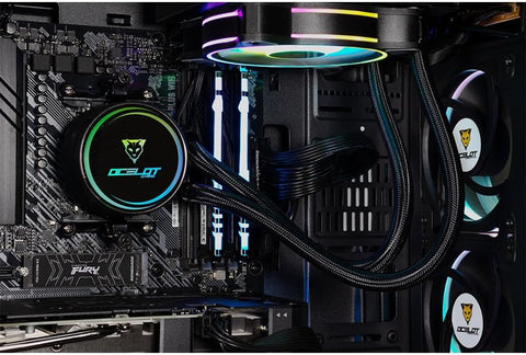 Computadora Gamer Ocelot Gaming  Hunter, CPU AMD RYZEN 5 5600X 6 CORE 4.6 GHZ, GPU RTX 4060 8 GB, ENFRIAMIENTO LIQUIDO, 16 GB RAM, 1 TB NVME , Wifi, Windows de prueba