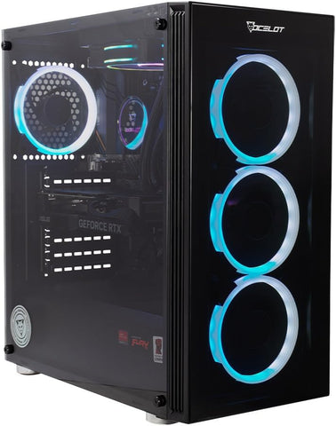 Computadora Gamer Ocelot Gaming  Hunter, CPU AMD RYZEN 5 5600X 6 CORE 4.6 GHZ, GPU RTX 4060 8 GB, ENFRIAMIENTO LIQUIDO, 16 GB RAM, 1 TB NVME , Wifi, Windows de prueba