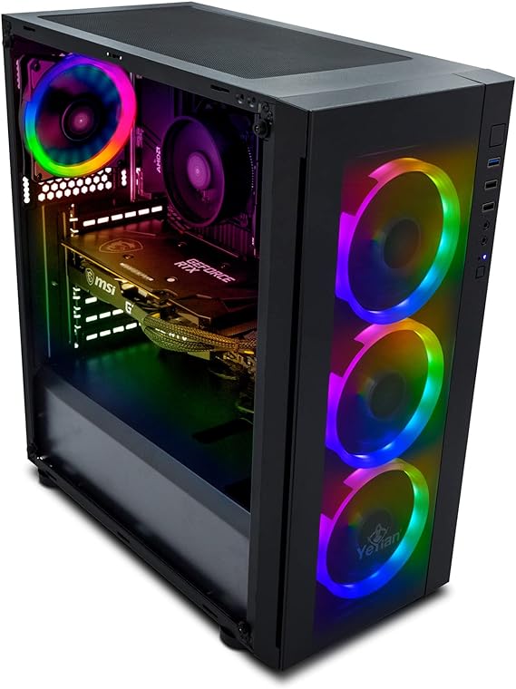 Computadora Gamer Yeyian Ypb-Kat-R01 Ryzen 5, Ram 16Gb Ddr4, Almacenamiento 1Tb Nvme, T de Video Rtx 3060 Ti, Windows 10 Home