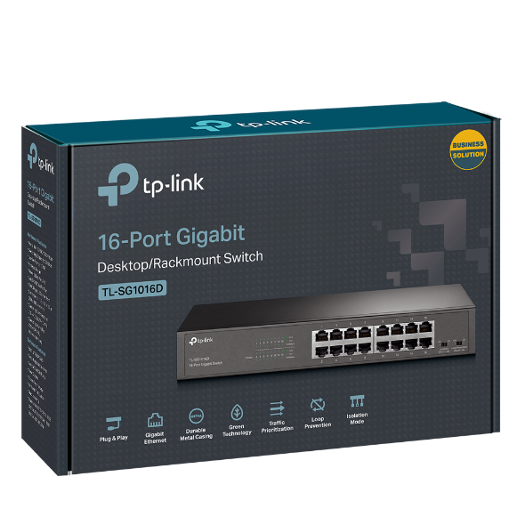 Conmutador Inteligente Sencillo Gbit De 16Ptos/Tl-Sg1016De Tp-Link