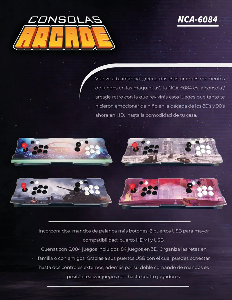 Consola Arcade Multijuegos Maquinita Gaming Nca-6084 Necnon - War