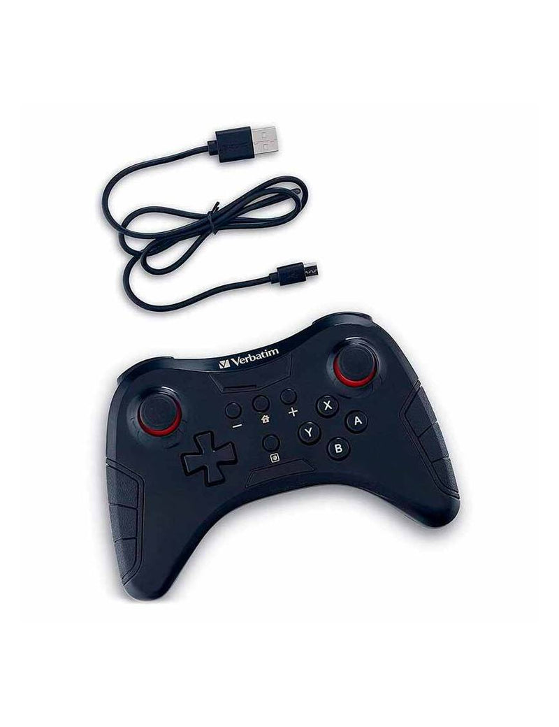 Control Con Cable Verbatim Para Nintendo Switch Negro Vb99797