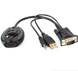 Convertidor Brobotix Vga + Audio A Hdmi Con Usb, Negro