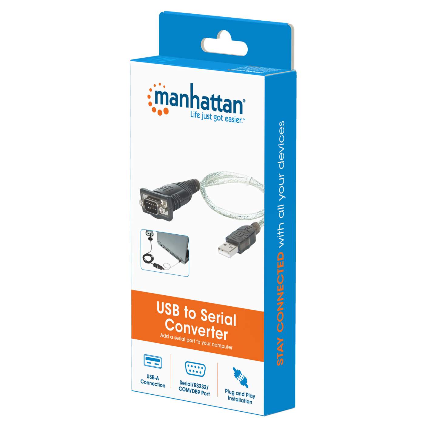 Convertidor Manhattan Usb 1.1 A Serial Db9m Rs232 45cm 205146