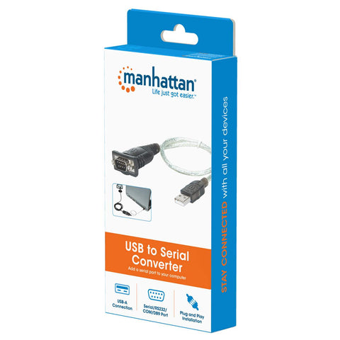 Convertidor Manhattan Usb 1.1 A Serial Db9m Rs232 45cm 205146